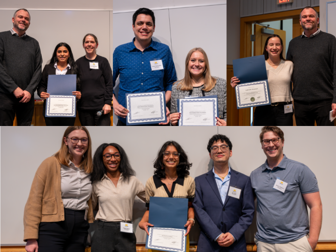 MCP Award winners: Aashi Shah, Ismael Cabrera Silva and Grace McIntryre, and Gabrielle Rozumek